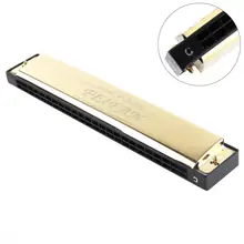 FEIFAN oro 8K titanio 24 agujeros Harmonica Tremolo tono KeyC Harp boca órgano instrumentos musicales(China)
