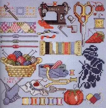 

FREE delivery Top Quality lovely counted cross stitch kit I love to sew sewing treasure tools needle work