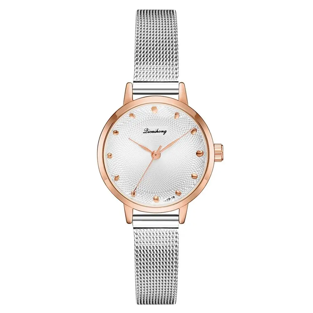 Женские наручные часы роскошные серебряные женские браслеты с металлическим поясом розовые Кварцевые женские наручные часы Спортивное платье модные часы - Цвет: Белый