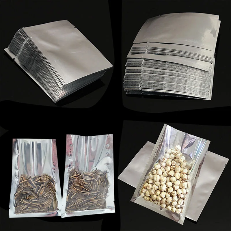 

100pcs Heat Seal Storage Bags Aluminium Foil Vacuum Sealer Pouches Food Grade For Nuts