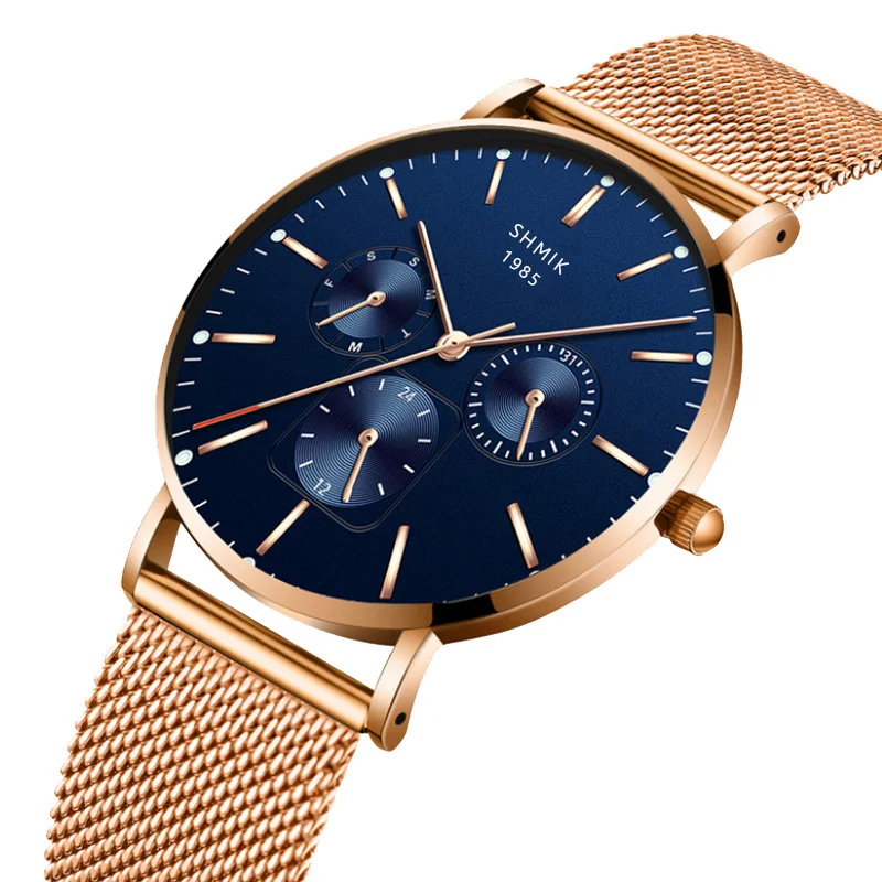 

Luxury Brand Men Business Watches Stainless Steel Wrist Watch Male Mesh Strap Casual Quartz Clock reloj hombre