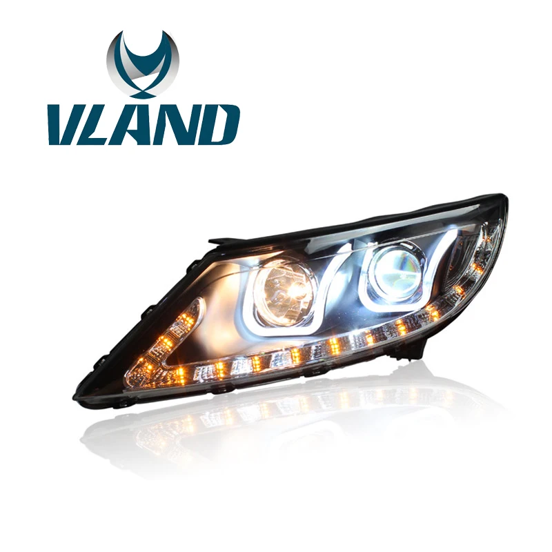 VLAND завод для автомобильных головных ламп KIA Sportage фар 2012 2014 R LED головной свет с DRL H7