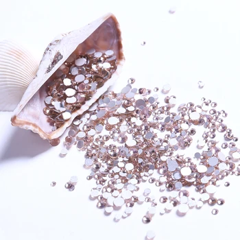 

Mix Sizes SS4 SS5 SS6 SS8 SS10 SS12 SS16 Champagne Crystal Non Hotfix Rhinestones For Nails 3D Strass Nail Art Decorations Gems