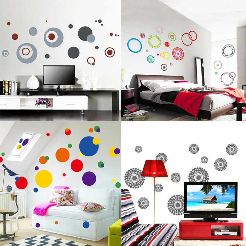 Zs Sticker circle Wall Stickers Children Room Home Decor Vinyl Kids Decal Baby Nursery | Дом и сад