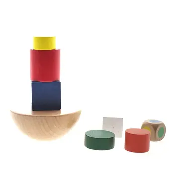 

Kids Baby Early Training Educational Hemisphere Balance Stacking Game Wooden Toy
