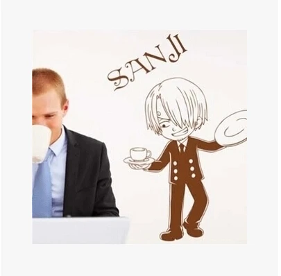 Put one piece sanchi wall Glass stickers wallpaper wallpaper paste decorative animation cartoon version sanji
