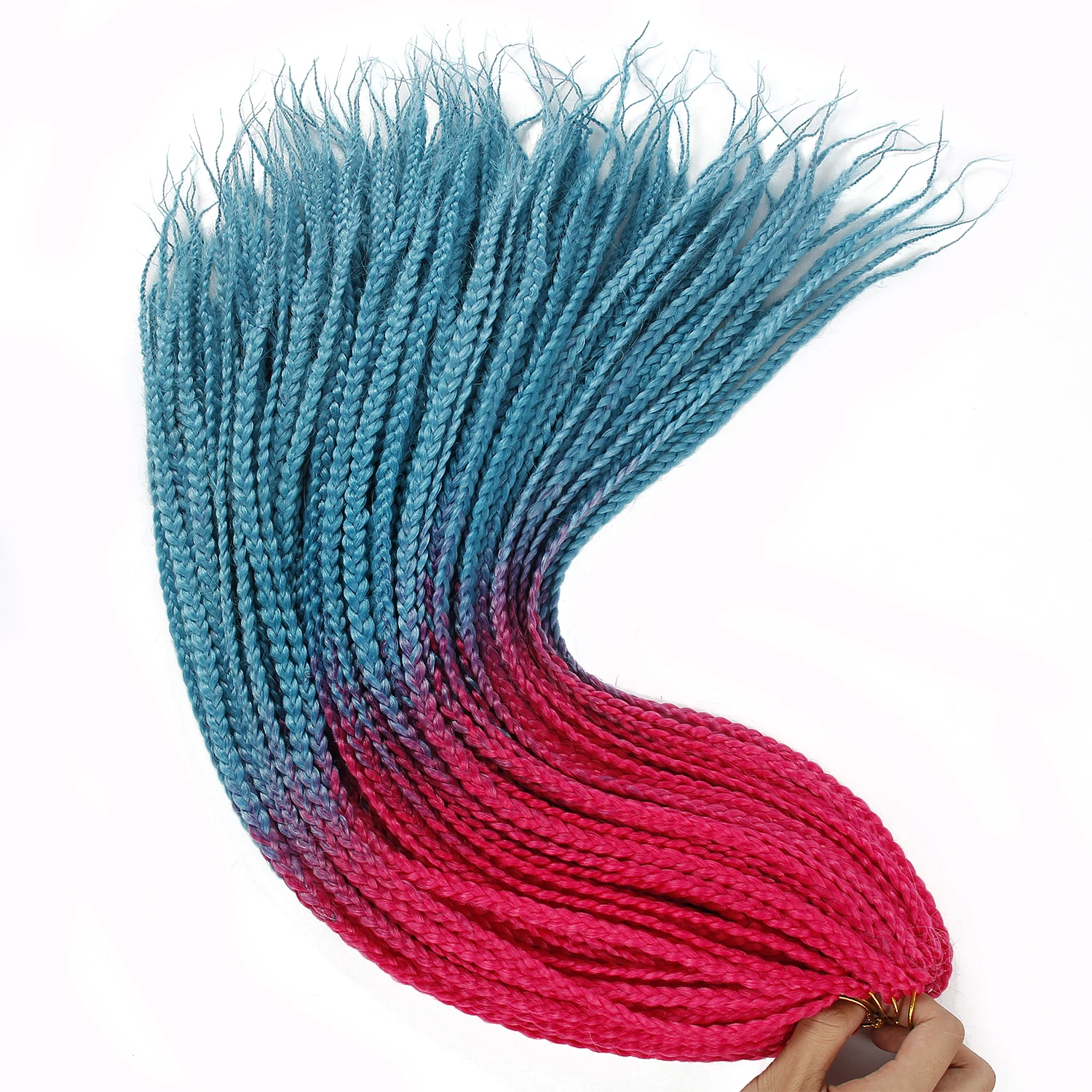 Коробка плетеные волосы синтетические плетеные волосы Омбре фиолетовые розовые синие волосы 22 пряди/упаковка 100 грамм