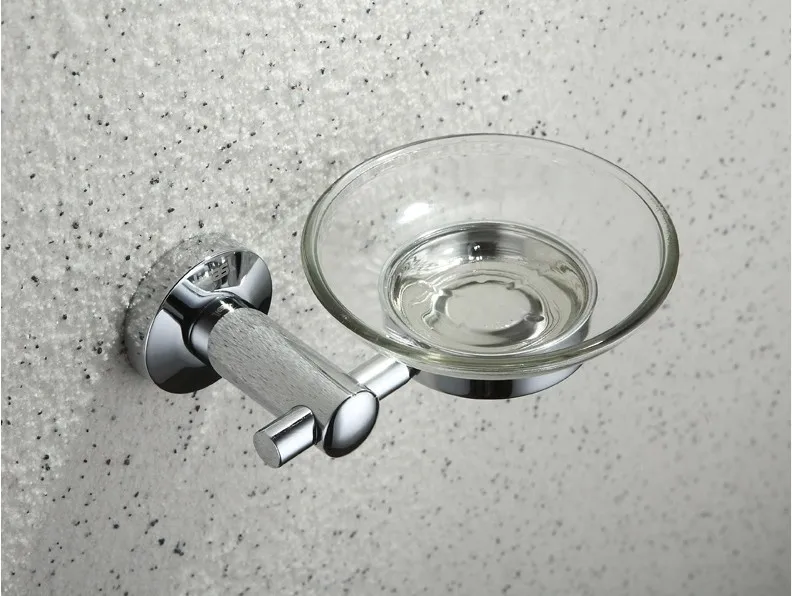 Wall Mount Chrome Finish Bathroom Round Glass Soap Dish Holderin Soap