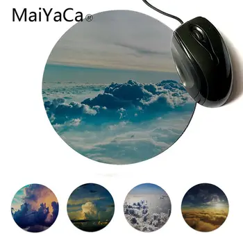

MaiYaCa Boy Gift Pad Sky Cloud wallpaper Modern Mouse Pads Custom Design Gaming Computer Round Mouse pads For Dota 2