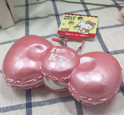 1 шт. милый hello kitty лук мягкие игрушки Kuwaii Squishys игрушка сотовый телефон шарм Jumbo Squishies оригинальная посылка(7 цветов - Цвет: Розовый