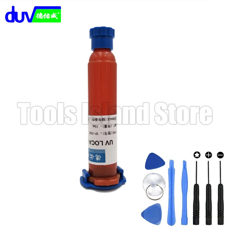 

tp2500 uv glue UV Glue LOCA Liquid Optical Clear Adhesive + 8 in 1 Tools for mobile phone touch screen