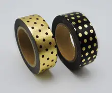 2016 New Dots Foil Printing Washi Tape Kawaii Decorative Tapes Scrapbook Tools Cute Paper Crafts Washi Paper Adhesive
