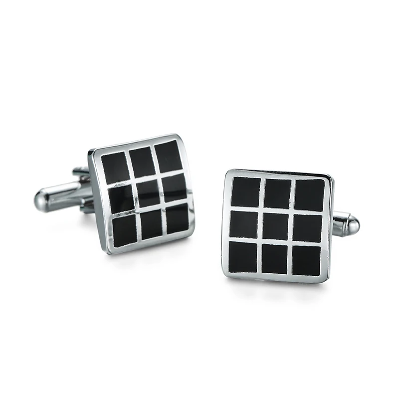 The 2018 men's fashion shirt Cufflinks Black Plaid Shirt cufflinks