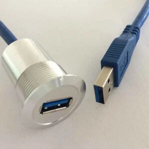 

22mm metal USB connector/USB socket USB3.0 FEMALE A - MALE A with 150cm wiring(60cm,150cm,200cm)