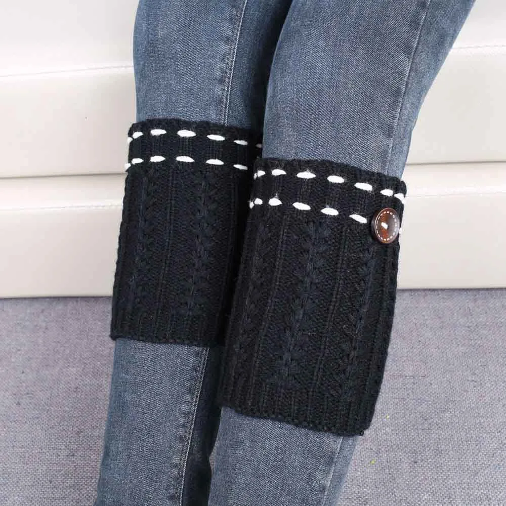 Women Winter 1 Pair Knitted Leg Warmers Socks Boot Cover thigh bands leg warmers mujer invierno comfortable#P20 - Цвет: B