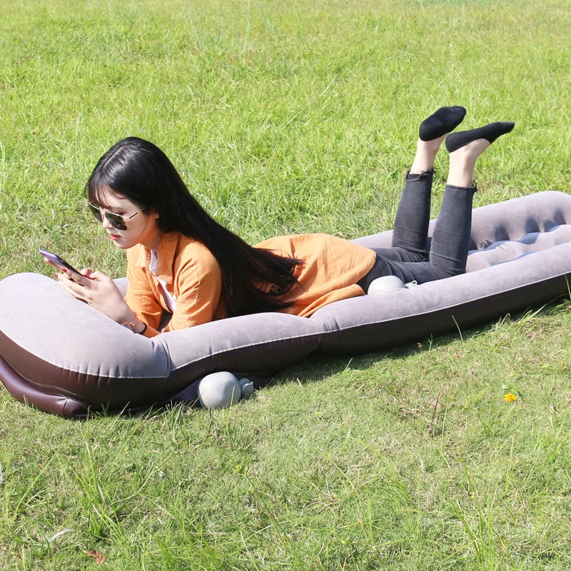 

Inflatable Mattress Flocking Air Cushion Camping Outdoor Moisture-proof Mattress Automatic Inflatable Bed Portable Flocking Bed