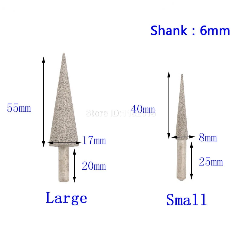 1 шт., 100, 6 мм, хвостовик, зернистость, алмазная пайка, Шлифовальная головка, сверла, металлический камень, нефрит, инструменты для гравировки, резьбы, наконечник, грубая