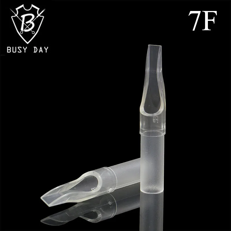 

50pcs Disposable 7F Tattoo Tips 7 Flat Round Size Clear Plastic Sterile Assorted Tatoo Tip For Body Art Free Shipping