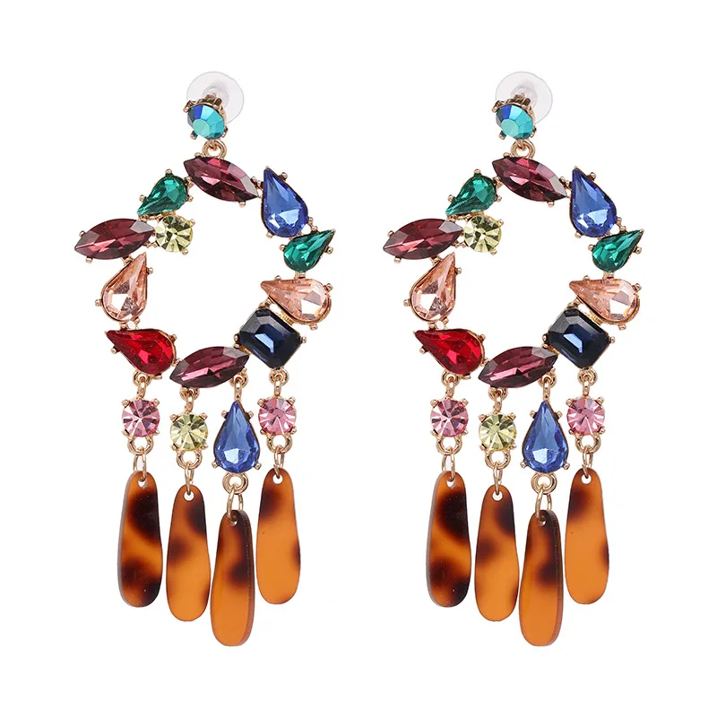 

New fashion personality simple and exquisite alloy acrylic pendant earrings 51302