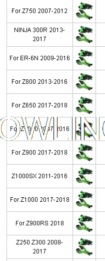 Мотоцикла тормозной рычаг сцепления ручками для KAWASAKI Z250 Z300 Z650 Z750 Z800 Z900 Z900RS Z1000 Z1000SX ER-6N ниндзя 300R