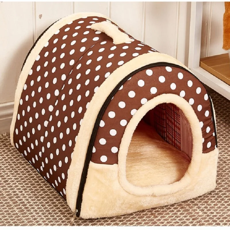 

Foldable Pet Dog House With Mat Warm Cat Dog Bed House For Small Medium Pet Travel Kennels Dog Accessories