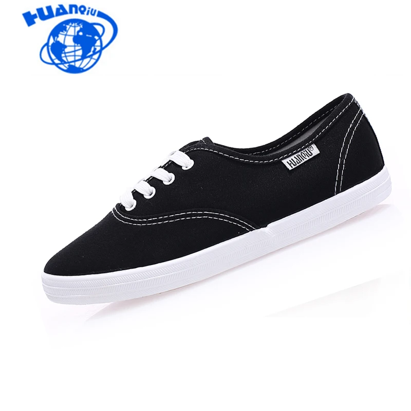 

HUANQIU Women shoes New 2017 fashion Canvas shoes Woman breathable Casual Vulcanization Shoes Candy color women flats shoes G17