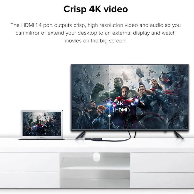 Jcpal USB C концентратор с HDMI 4 K PD зарядное устройство 60 Вт тип c для мульти 3 0 RJ45 5 мм