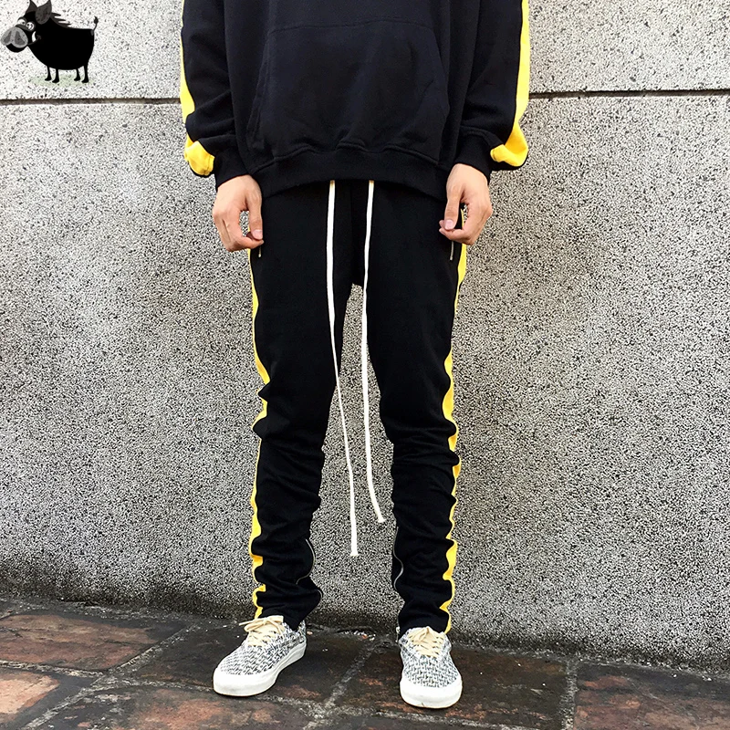Mens Autumn Zipper Pocket And Leg Zip Track Pants Long