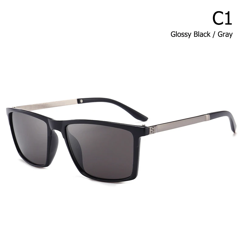 JackJad модные поляризационные классные квадратные Стильные Классические мужские солнцезащитные очки для вождения винтажные брендовые дизайнерские солнцезащитные очки Oculos De Sol 66109 - Цвет линз: C1 Glossy Black