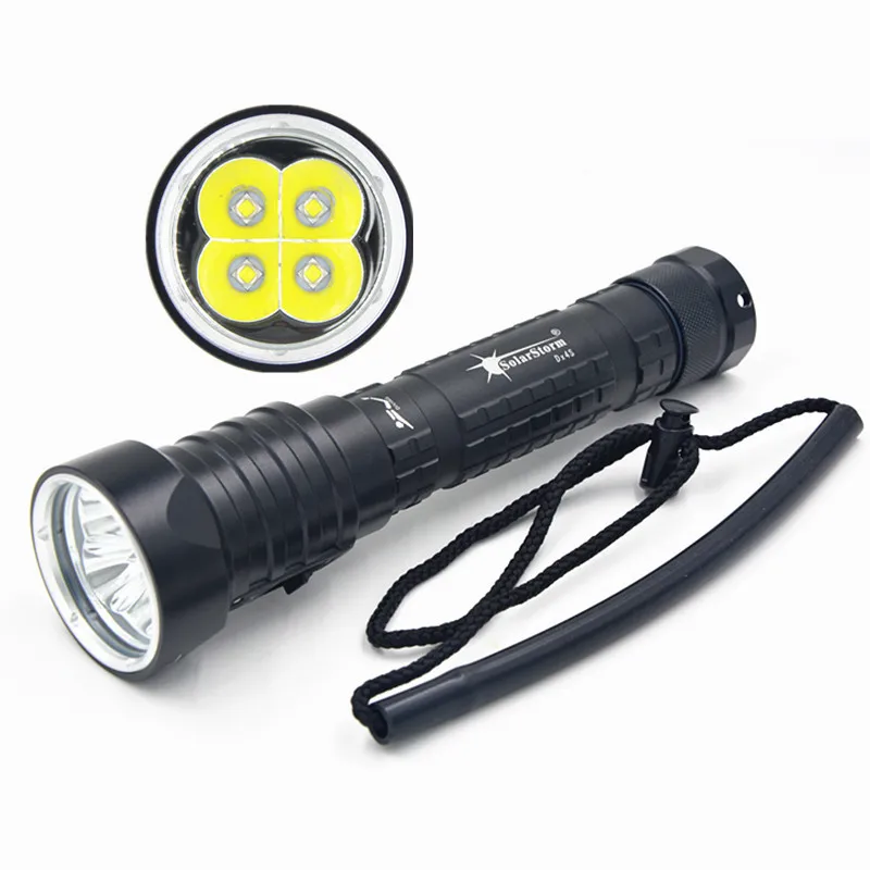 

DX4S SolarStorm Waterproof 6000Lm 4 x XM-L L2 LED Torch Diving Flashlight Underwater 100M Light