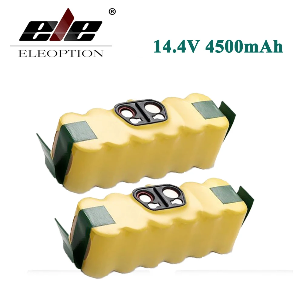 

ELEOPTION 2PCS 14.4V 4500mAh For iRobot Roomba Ni-MH Vacuum Cleaner Rechargeable Battery for 500 550 560 600 650 700 780 800