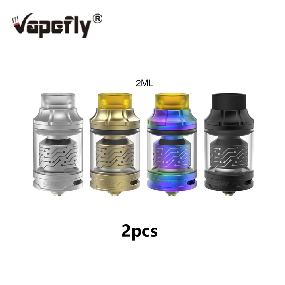 Pаспродажа 2 шт. Vapefly Core RTA 2 мл с 4 мл пузырь Стекло и инновационный Q воздуха Системы поддерживает одной катушки VS vapefly галактик MTL RDTA