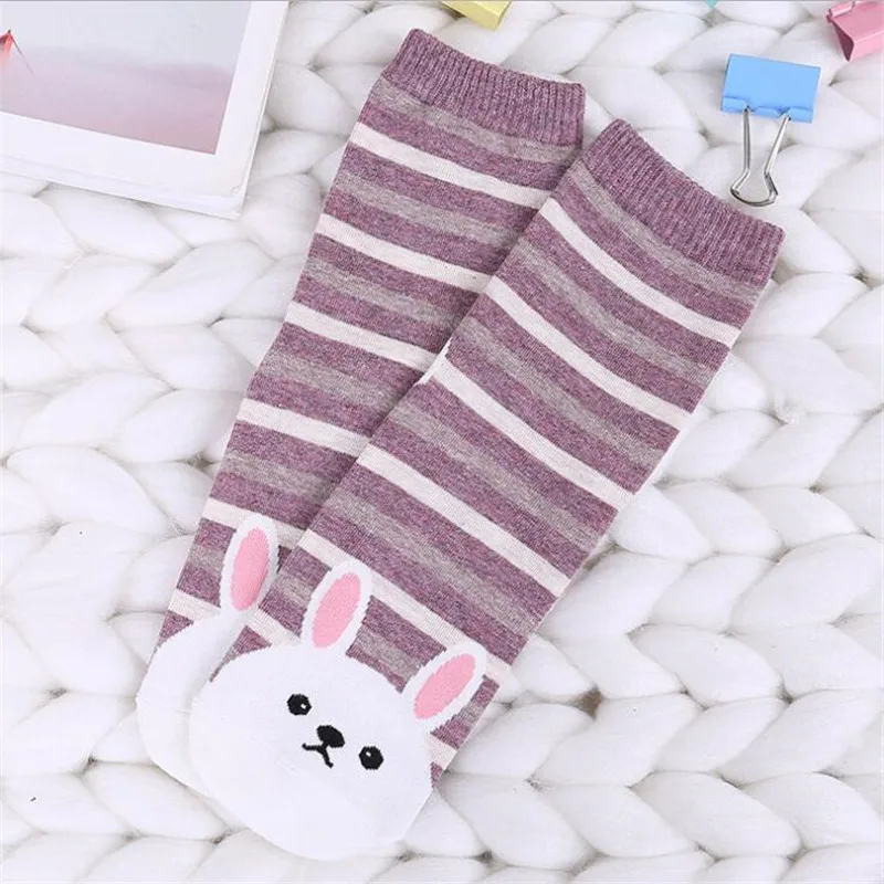 Новые милые носки Kawaii женские мягкие дышащие хлопковые носки повседневные удобные полосатые забавные носки с кроликом, котом и пандой модный стиль Meias - Цвет: 2