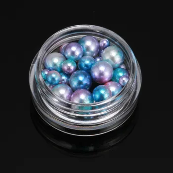 

360 pcs/Set Plated Color Mermaid Ball Pearl,3-6MM Mixed Size Shiny Charm Ball DIY 3D Nail Art Round Pearl Decorations