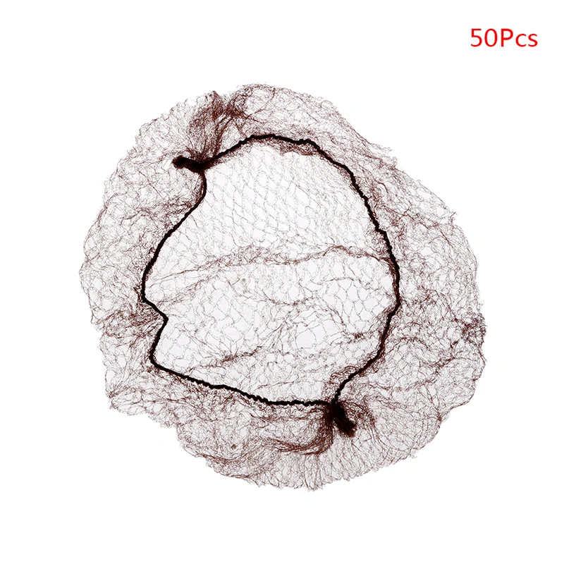 50/100Pcs Hair Nets Invisible Elastic Edge Mesh Hair Styling Hairnet Soft Line For Dancing Sporting Hair Net Wigs Weaving Coffee