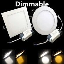 Самые низкие цены! Затемняемый Светодиодный потолочный панельные утопленные светильники Светодиодный светильник 85-265 в регулировка яркости светодиодный светильник для внутреннего освещения