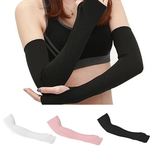 Women UV Sun Protection Driving Cycling Bike Sports Cotton Arm Sleeves