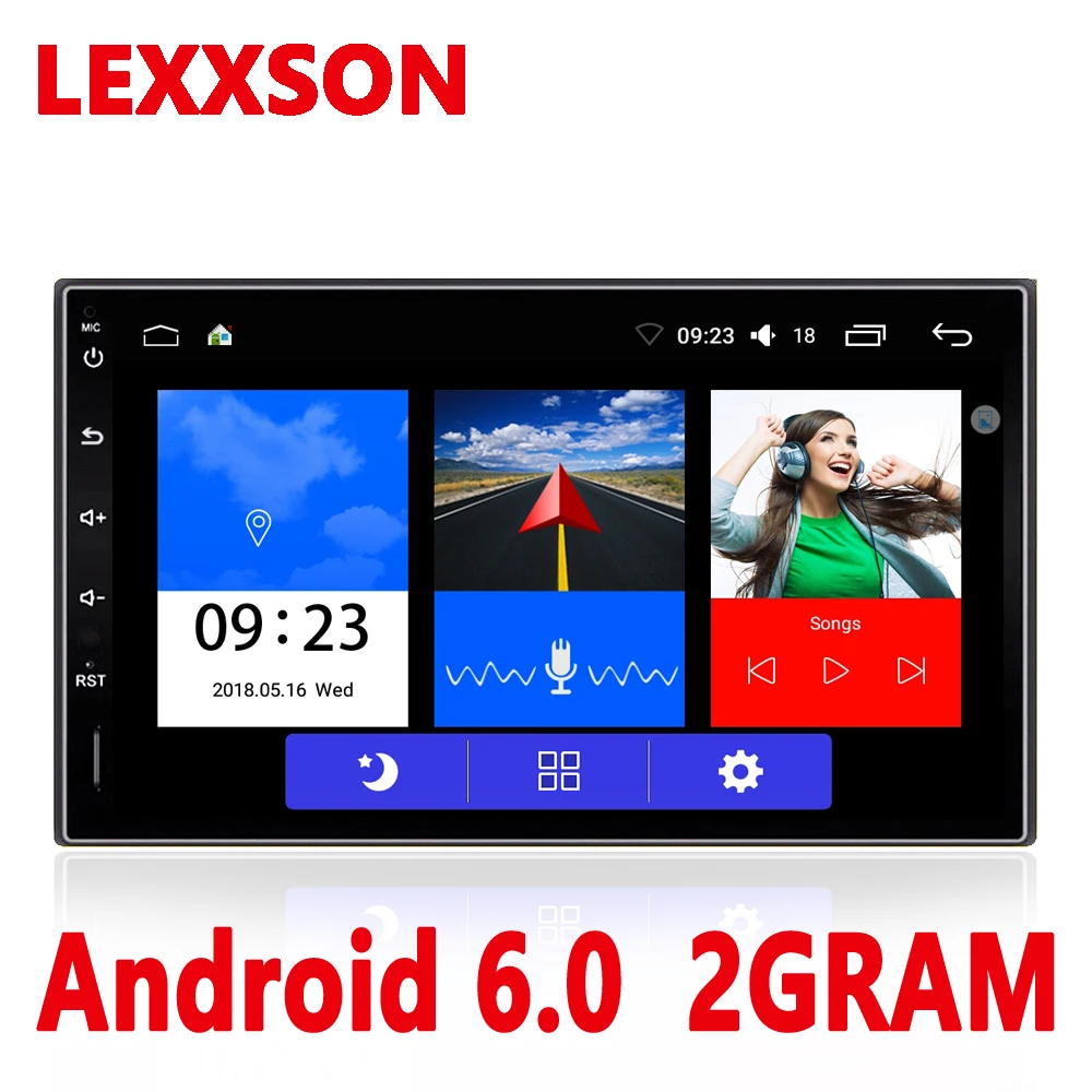 

Rhythm 2 din car dvd player android 6.0 car radio auto stereo multimedia player universal GPS Navigation 1024*600 remote control