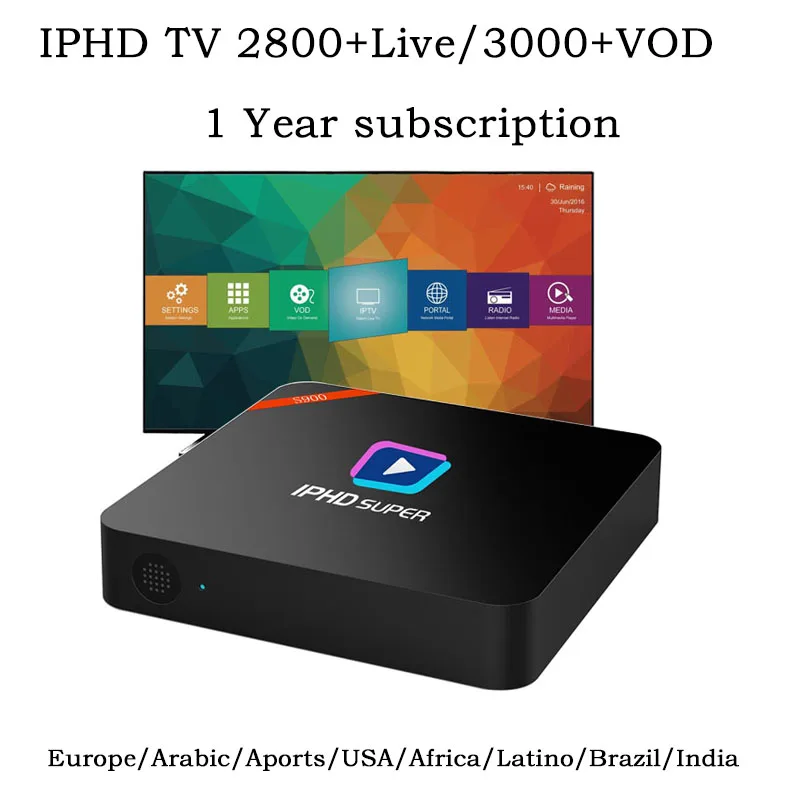 

Smart iptv box IPHD S900 4K Linux box 1 year subscription m3u for French Spanish UK Portugal Italy Norway Channels media player
