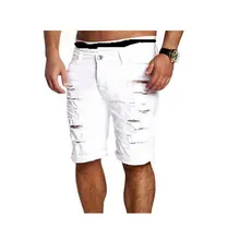 Джинсы мужские летние новые мужские рваные тонкие самоодевающиеся джинсовые шорты мужские тонкие большие размеры повседневные черные шорты больше размера XXL