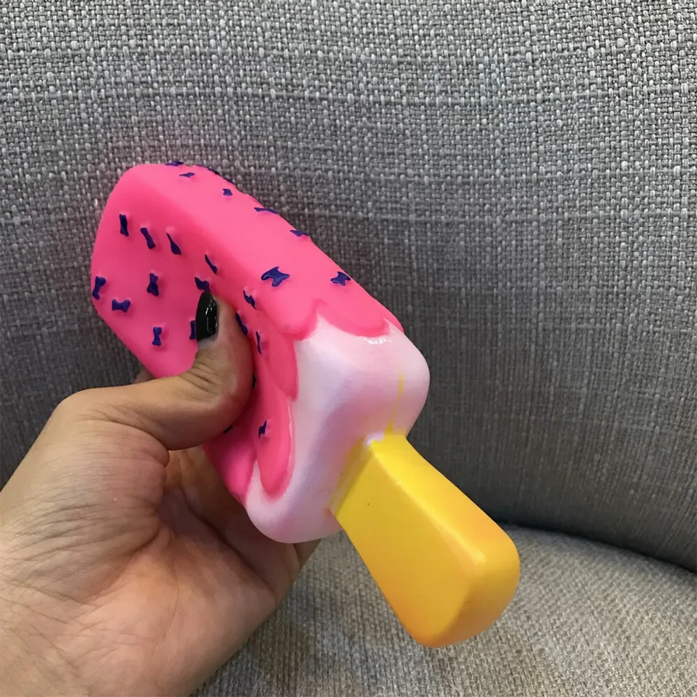 Розовое фруктовое мороженое питомцы игрушечные собаки жевательные сжимающие пищащий звук резиновые укусы устойчивые игрушки для кошек щенков мороженое укуса интерактивная игрушка