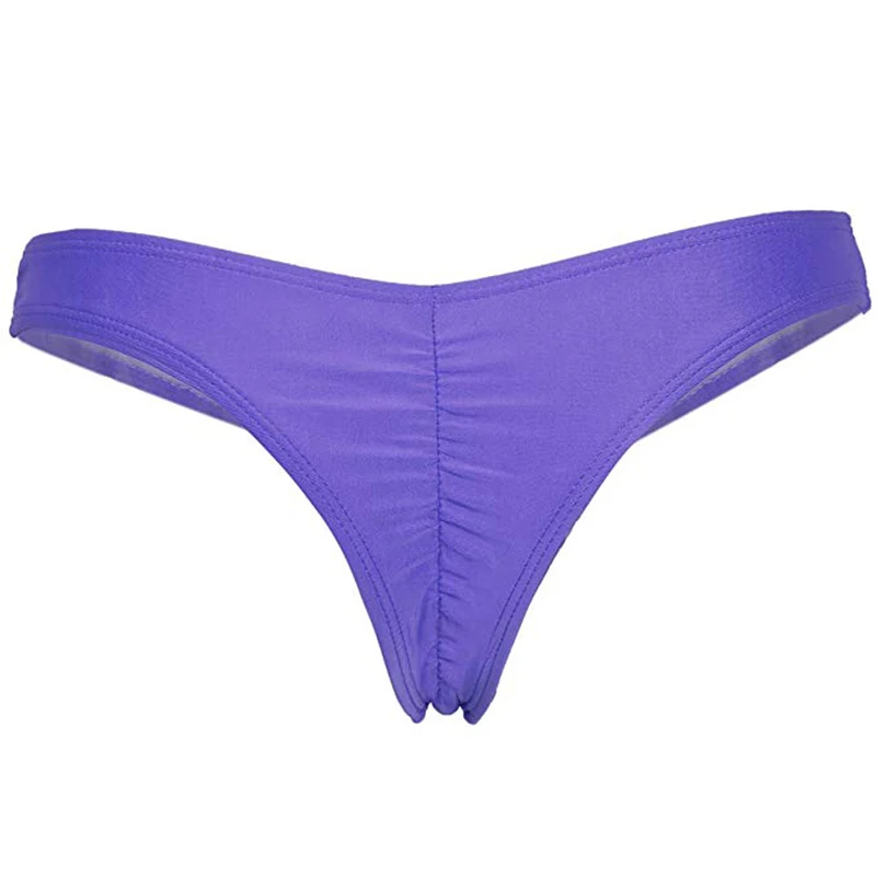 Летние женские сексуальные пляжные шорты для серфинга, v-образные стринги, плавки для плавания, женское нижнее белье, женские одноцветные Трусы-брифы - Цвет: Purple