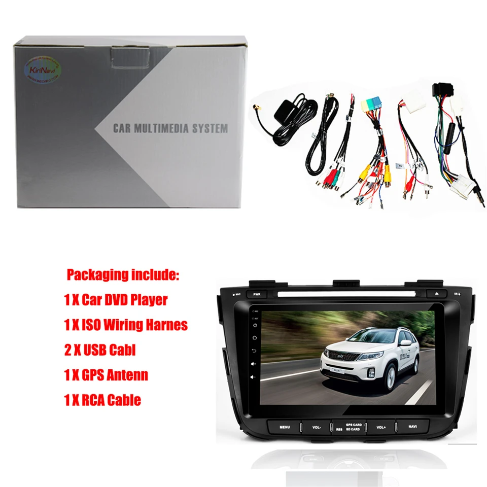 Discount KiriNavi Octa core 4G LET android 7 car radio for Kia Sorento navigation system 2013 - 2014 support 4K Video 4G 5