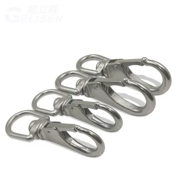 

2PCS M4 M5 M6 M7304 Stainless Steel Rotating Ring Chain Buckle Carabiner Key Spring Buckle Dog Chain Accessories Connecting Ring