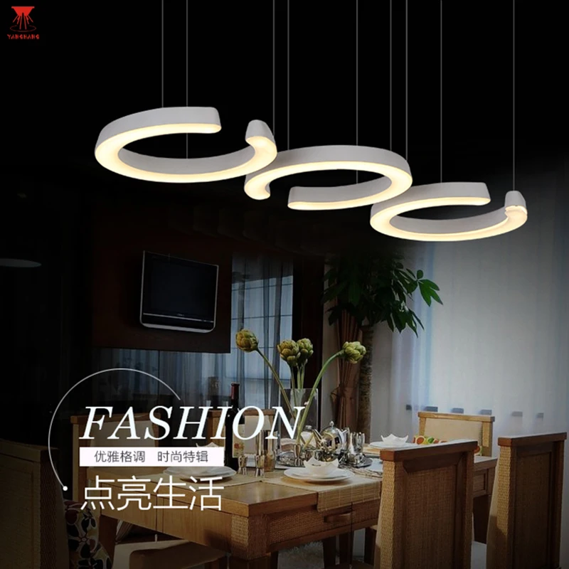 

Modern Creative 3 Ring Circular Lights Simple Acrylic Lamp for Bar Restaurant Coffee Shop With LED Fashion Comfortable Chips
