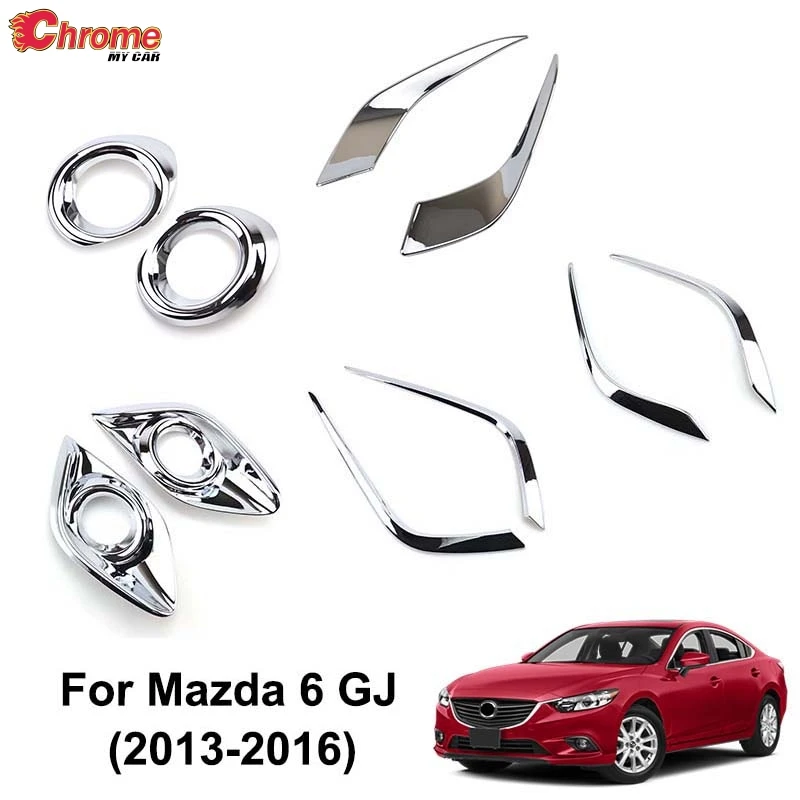 Для Mazda 6 Atenza GJ 2013 хромированный передний противотуманный светильник, противотуманный светильник, накладка на лампу, украшение для автомобиля