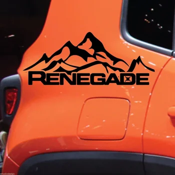 

2pcs For Jeep Renegade Mountain Logo Graphic Vinyl Decal Sticker Side Reflective Chrome 30cm