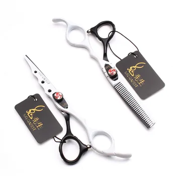 

6" 17.5cm Mr Rabbit White Stainless Professional Hairdressing Scissors Thinning Scissors Cutting Shears Hair Clippers Set T1019