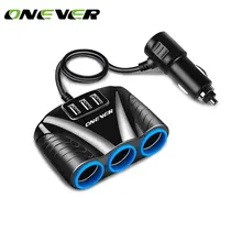 Onever 12 В/24 В 3 порта Авто розетки автомобильный прикуриватель адаптер Зажигалка разветвитель Зажигалка 5 в 3.1A выходная мощность 3USB автомобильное зарядное устройство
