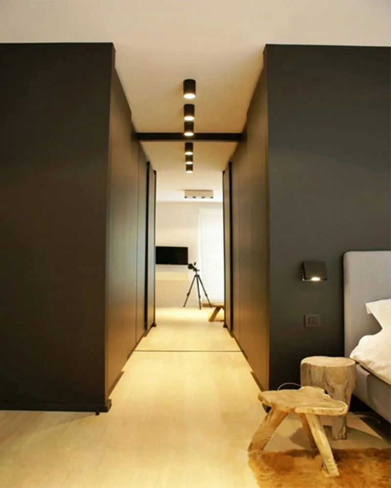 Contemporary Black Cylinder Aluminum 9W LED Ceiling Lights Exhibition Office Dome Light Commercial Light7